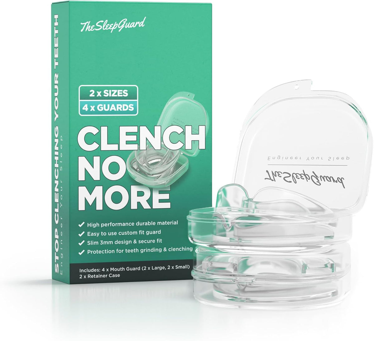 Night Mouth Guard for Teeth Grinding - Pack of 4, Small & Large Sizes