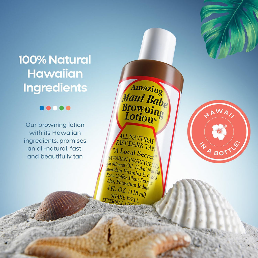 Natural Hawaiian Tan Accelerator Lotion with Vitamins - Deep Sun-Kissed Glow