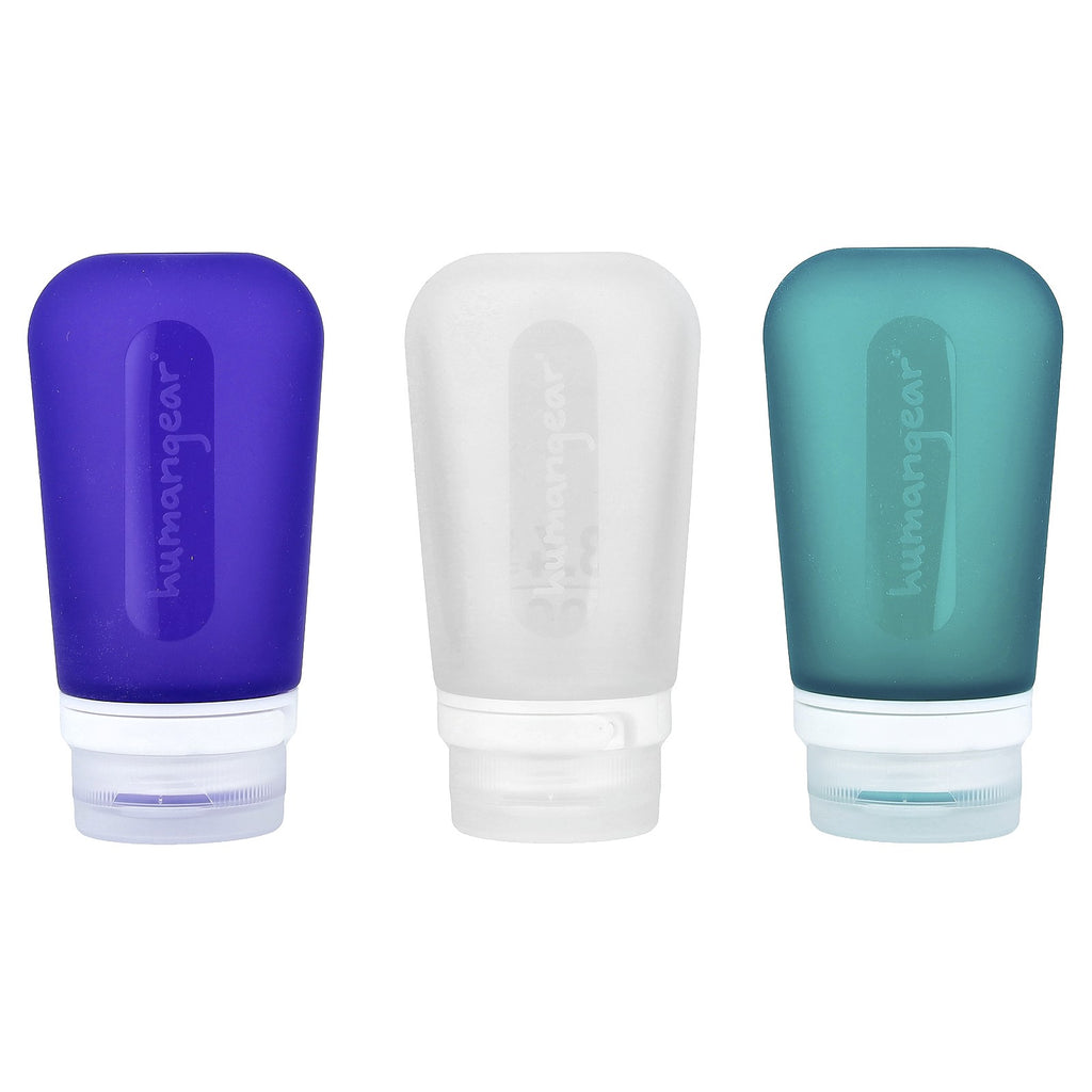 Travel Tube Set - Large BPA-Free Silicone Bottles with Locking Cap - 3 Pack