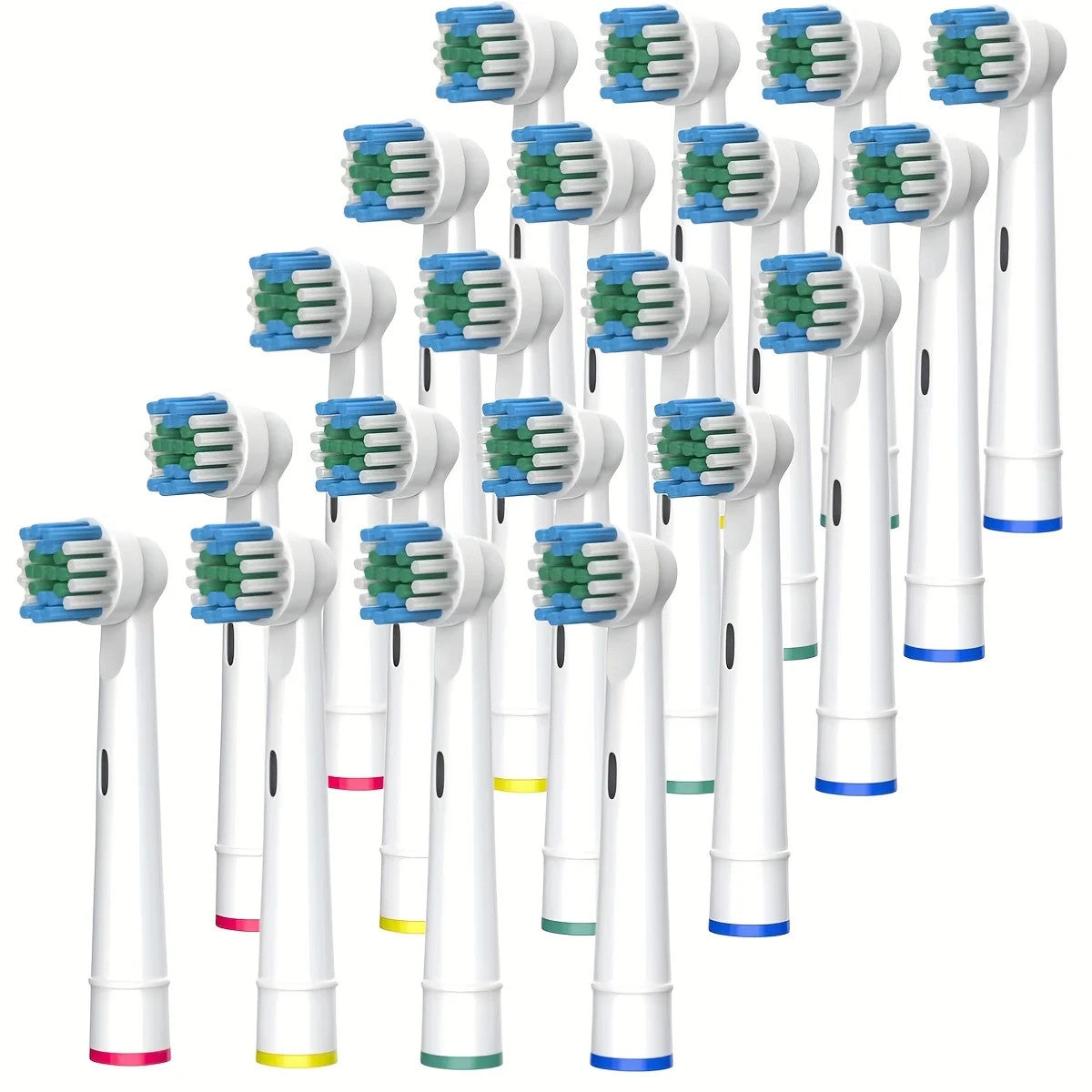 Electric Toothbrush Replacement Heads Compatible with Oral-B Braun, Soft/Nylon Bristles, 4/12/16/20 Pack