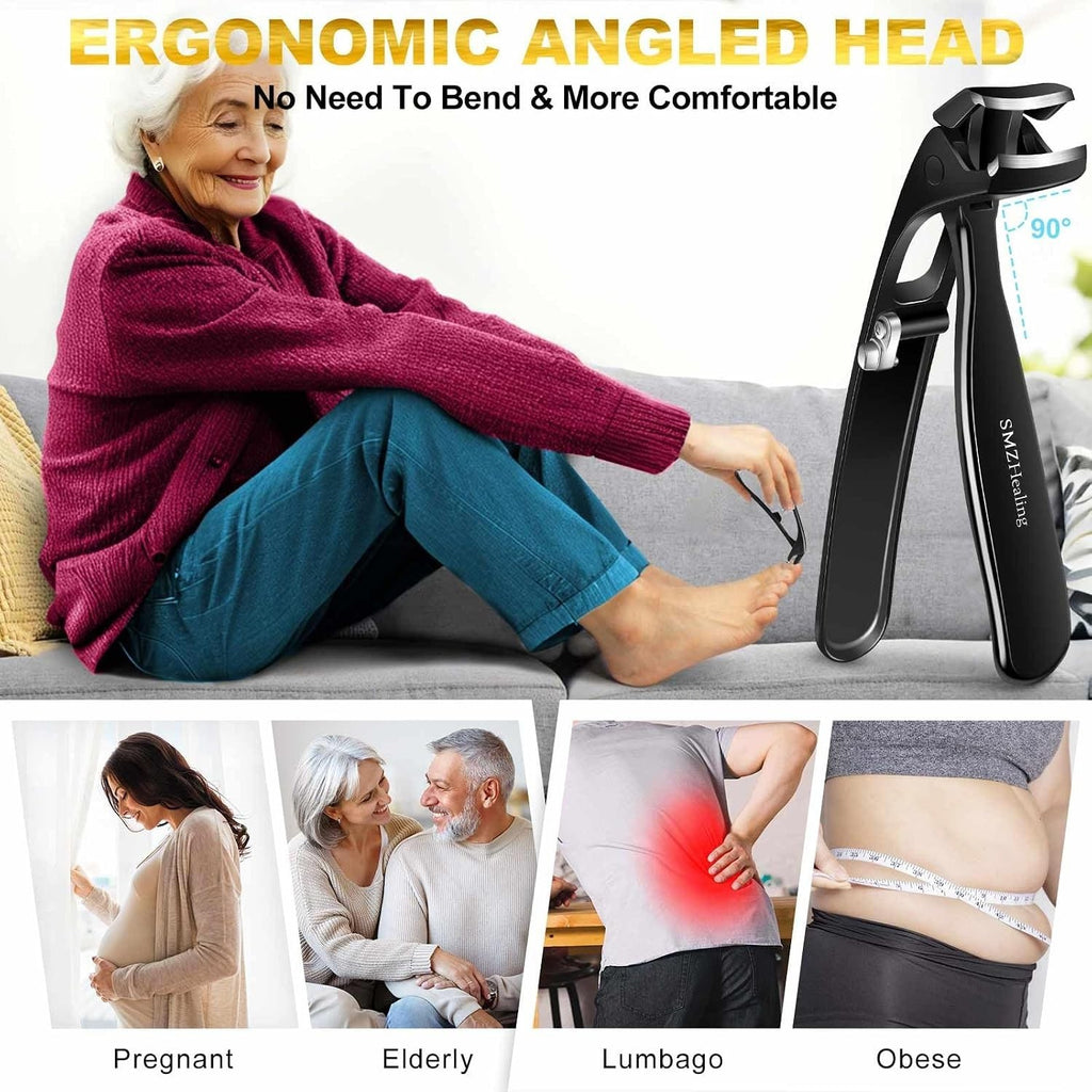 Heavy-Duty Toenail Clippers for Seniors Thick Nails Large Angled Head