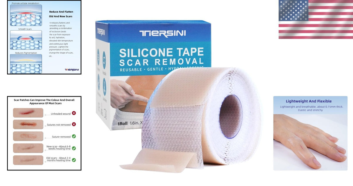 Silicone Scar Tape Roll 1.6 x 120 Inches for Scar Healing & Skin Care