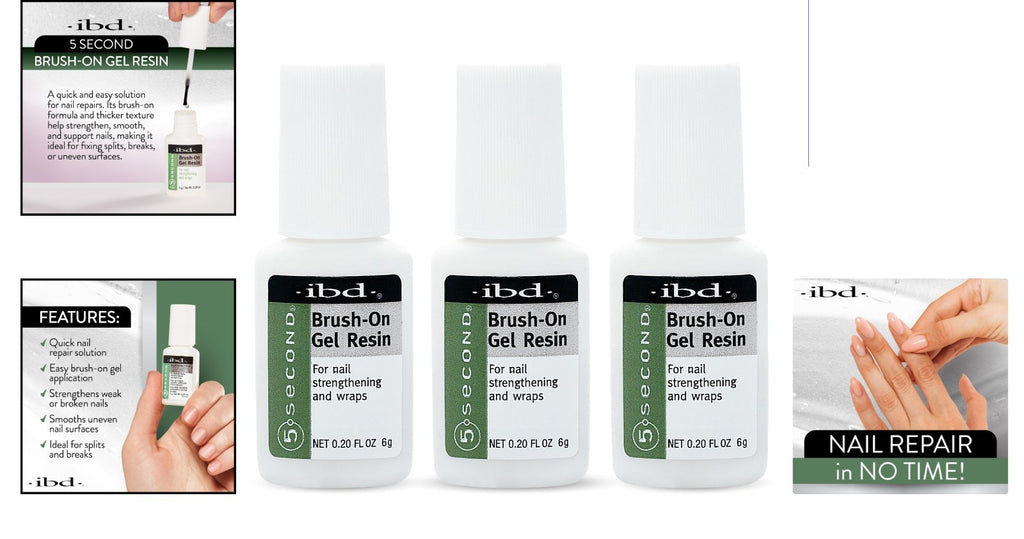 3 Pack Nail Glue Gel Resin - Fast 5 Second Nail Repair & Strengthening