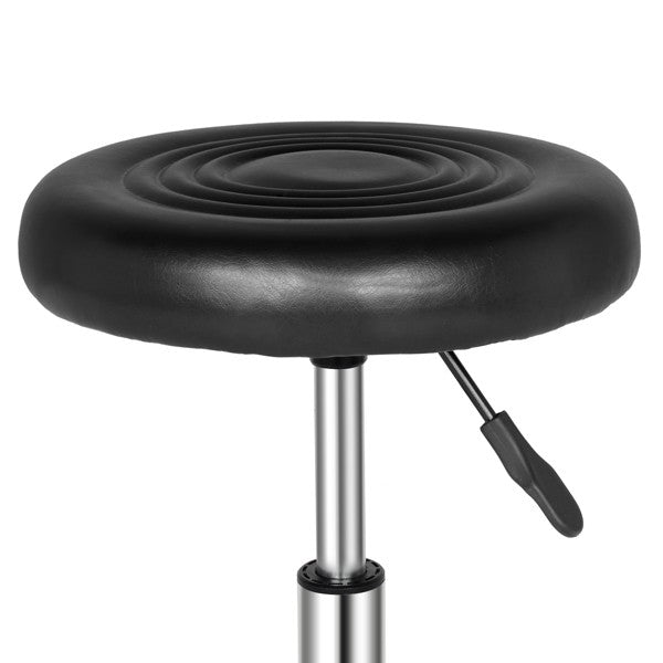 Black 360° Swivel Rolling Stool with Adjustable Height for Salon & Spa