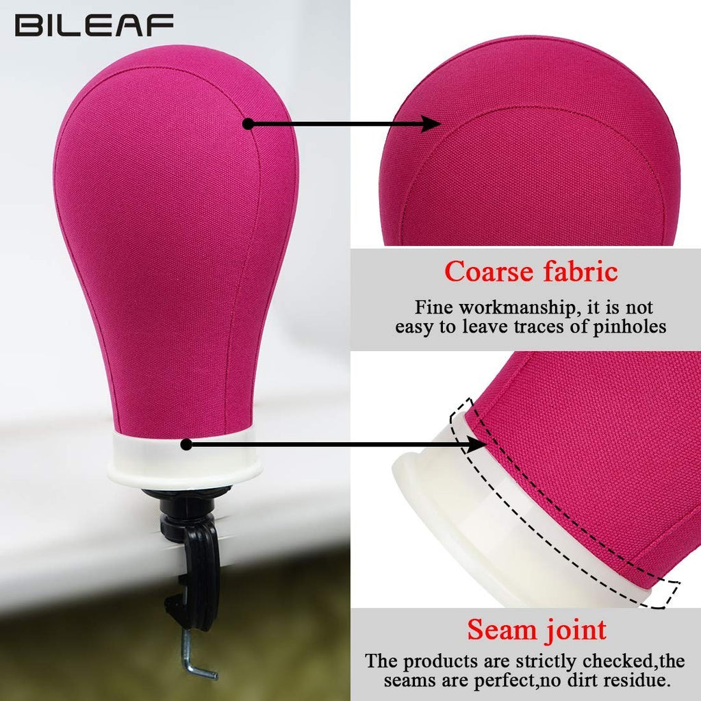 22 Inch Pink Canvas Mannequin Head for Wig Styling & Display