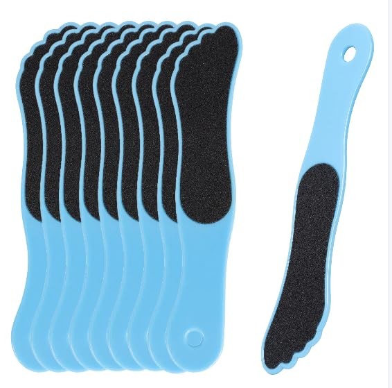 Professional Foot Callus Remover Sandpaper Pedicure Tools - Double Sided Foot File (10 Pcs, Blue)