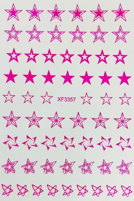 12 Sheets Star Nail Art Stickers Decals Self-Adhesive Glitter Design