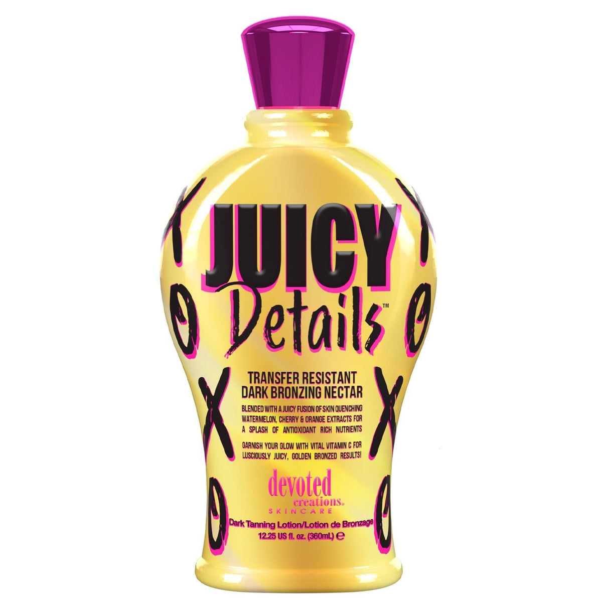 Devoted Creations Juicy Details Dark Bronzer Tanning Lotion 12.25 oz for Indoor Bed