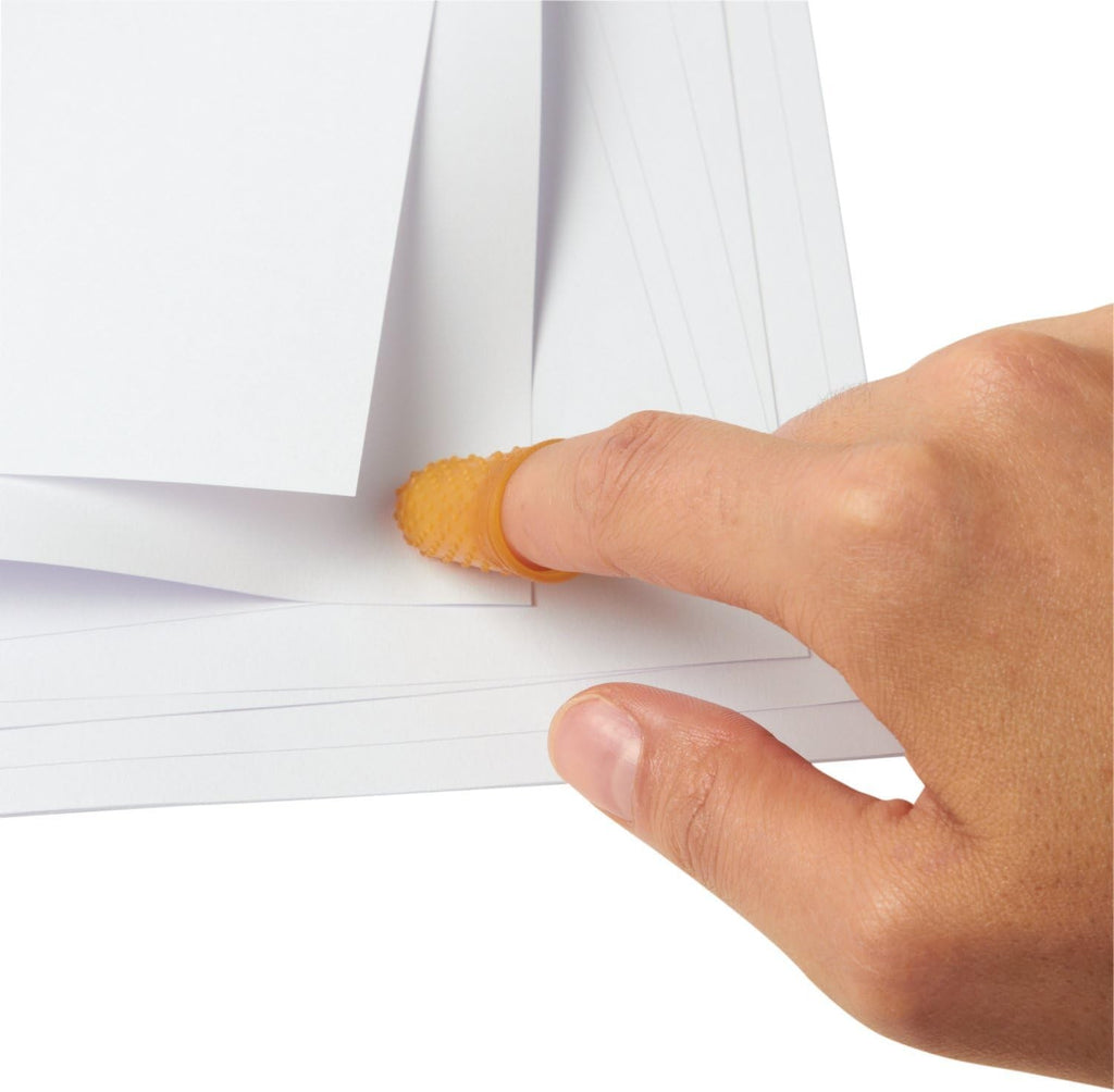 Extra Large Rubber Finger Tips - Size 14 Amber, Finger Protector for Office & Mail Handling