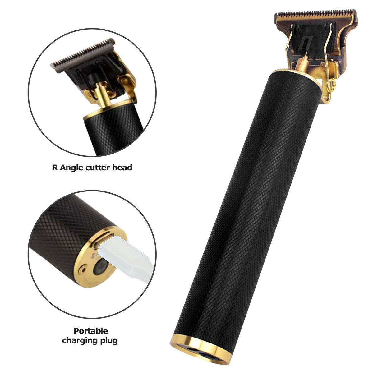 Cordless Hair Clipper Trimmer with T-Blade, 4 Guard Sizes, Waterproof
