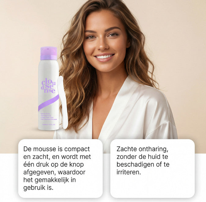 Gentle Hair Removal Mousse Spray with Aloe & Hyaluronic Acid – Fast & Soothing for Sensitive Skin