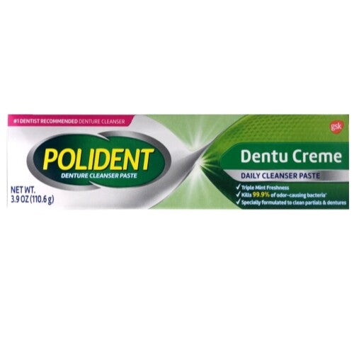Denture Toothpaste 3.9 Oz - Non-Abrasive Freshens & Kills Bacteria