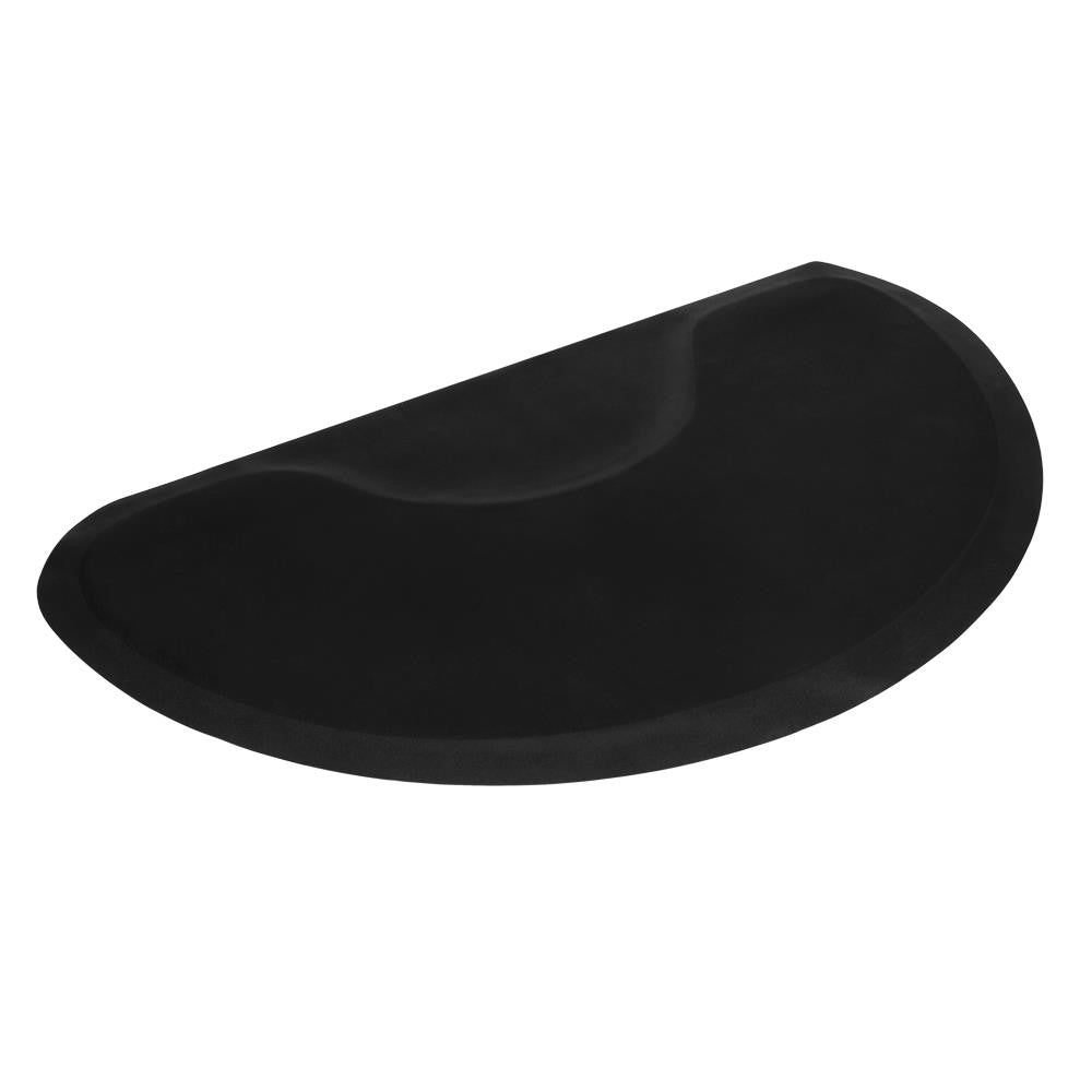 Salon Barber Chair Anti-Fatigue Floor Mat 3x5 Black Semicircle 1/2" Thick