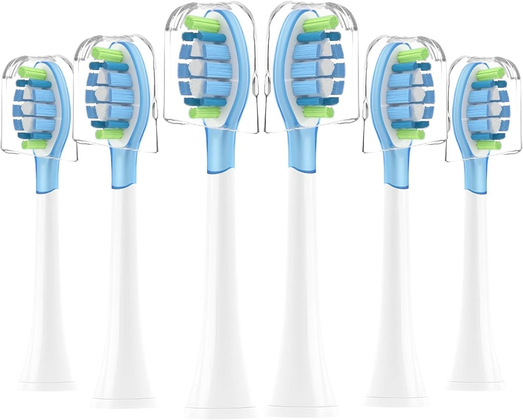 Replacement Toothbrush Heads for AquaSonic Vibe - Gentle on Gums, 6 Pack