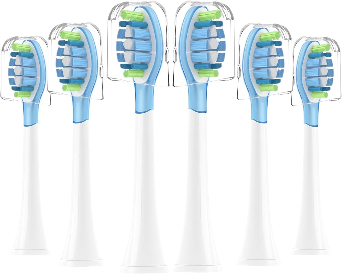 Replacement Toothbrush Heads for AquaSonic Vibe - Gentle on Gums, 6 Pack