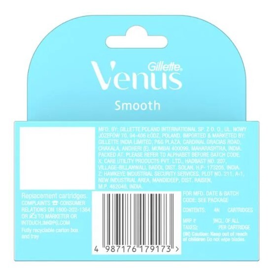 Gillette Venus Smooth Razor Blade Refills - Pack of 8 Cartridges for Women