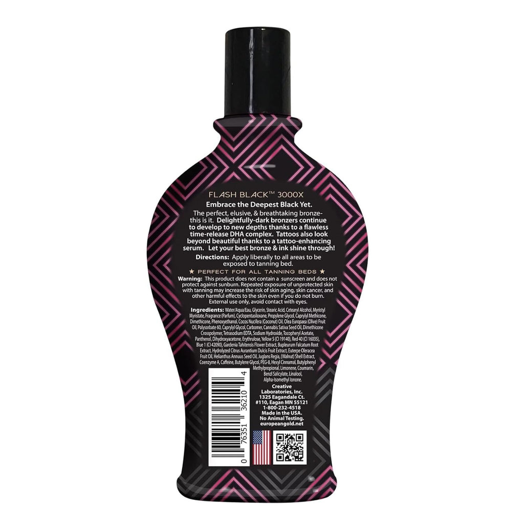 Dark Bronzer Tanning Lotion 12oz for Indoor Use with Tattoo Boost & DHA