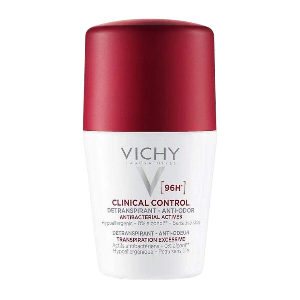 Vichy Clinical Control 96H Anti-Odor Roll-On Deodorant 2 Pack - Long-Lasting, Sensitive Skin