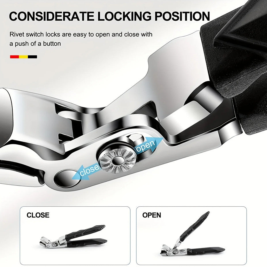Professional Stainless Steel Toenail Clippers for Seniors Wide Jaw Design