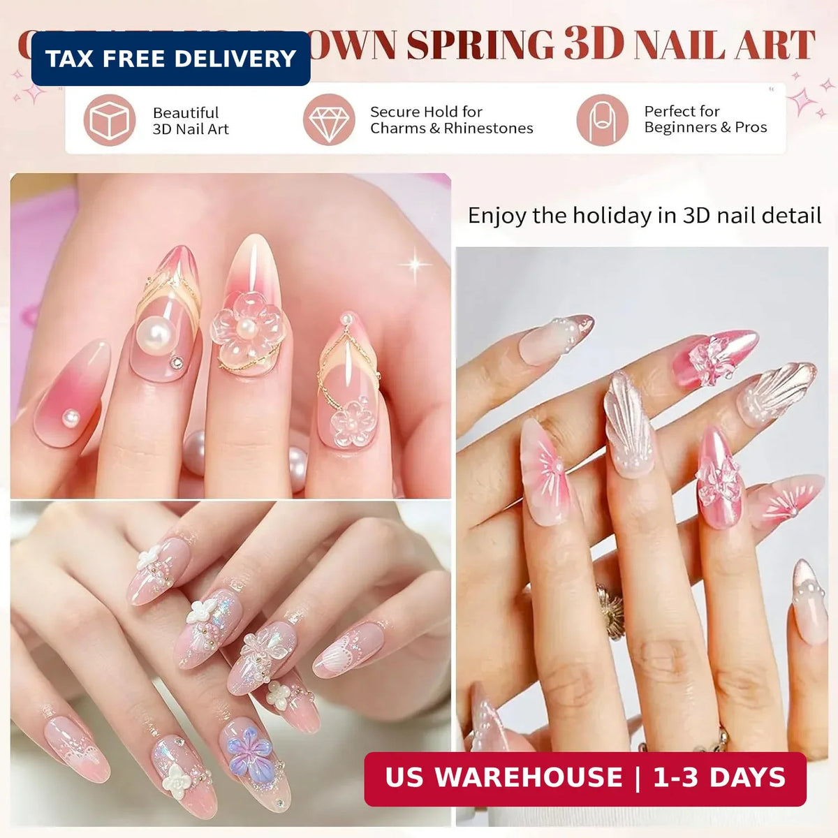 3D Nail Sculpting Gel Set - Clear Builder Art Gel for Nail Art & Crafting