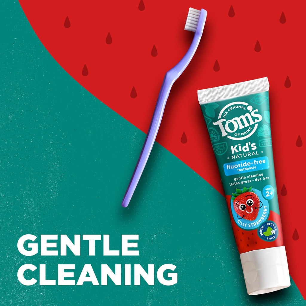 Kids Fluoride-Free Toothpaste with Silly Strawberry Flavor - Pack of 3, 5.1 oz