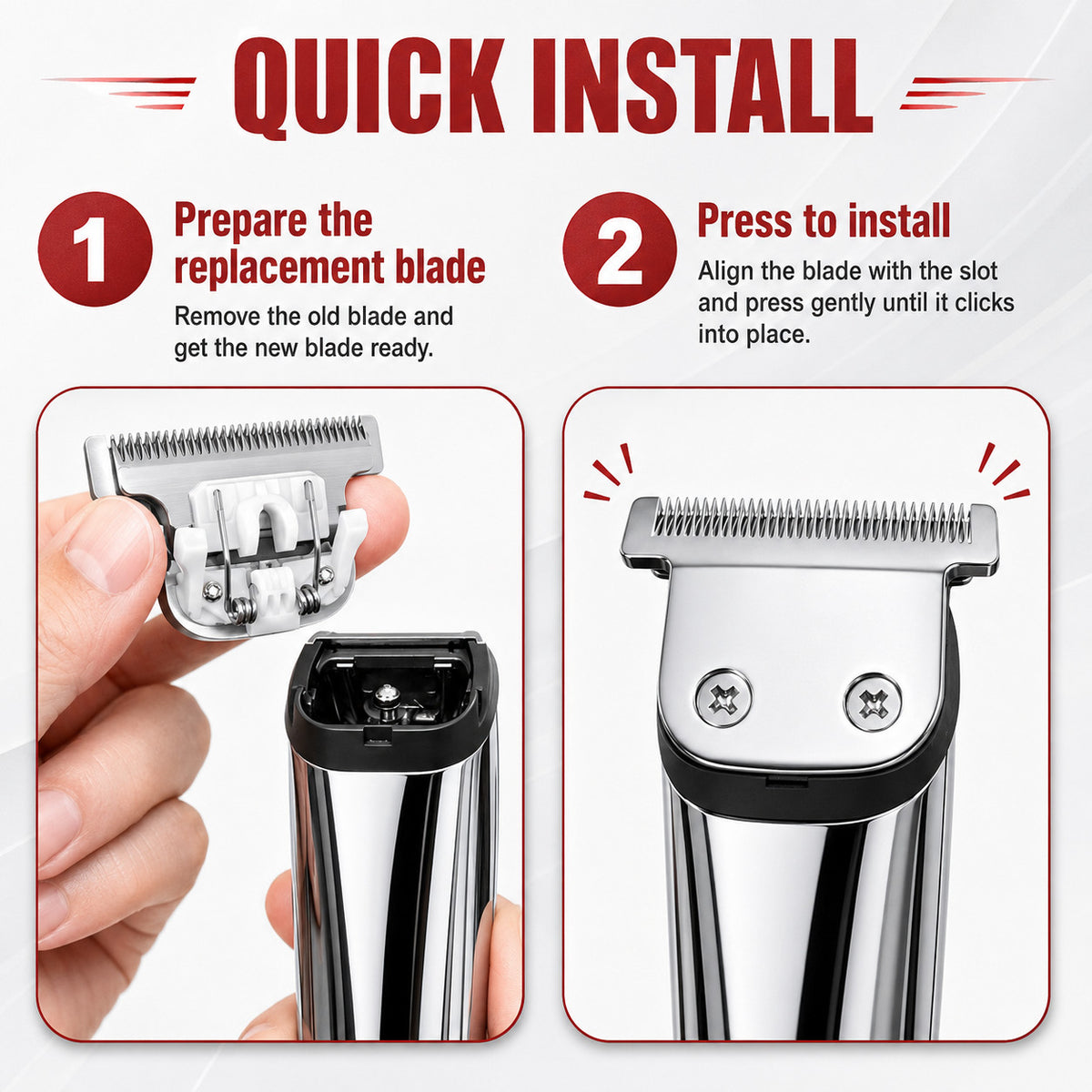 T-Blade Replacement Blade 40mm for Wahl Trimmers - Durable Steel, Heat-Resistant