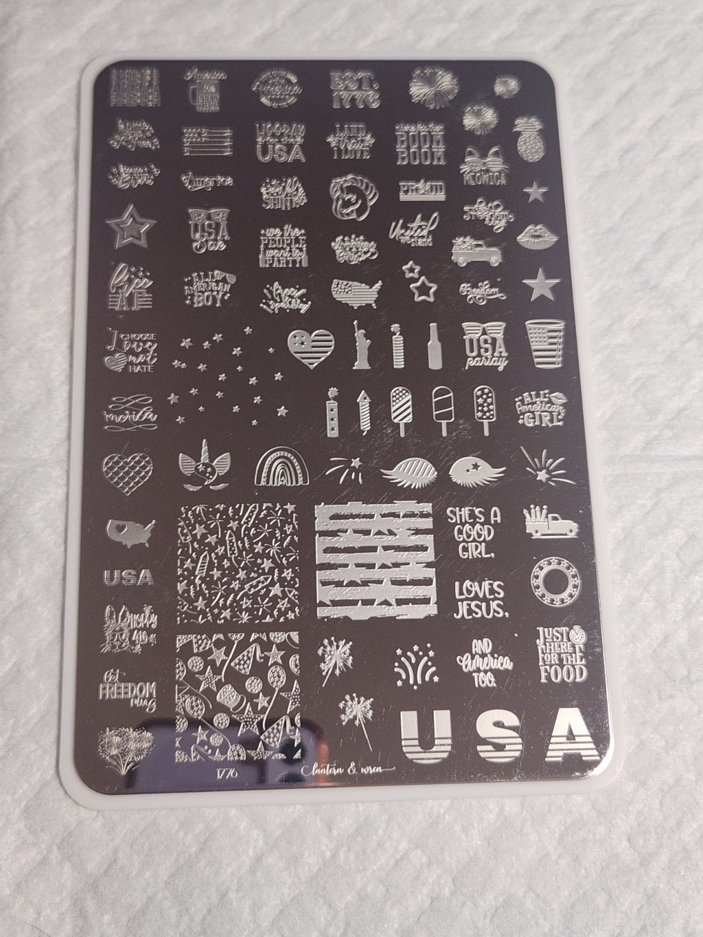 Lantern & Wren 1776 USA 4th of July Nail Stamping Plate - Patriotic Design