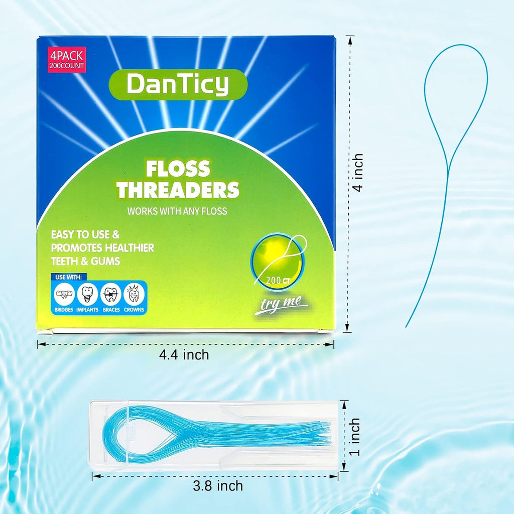 Dental Floss Threaders 200PCS for Braces & Bridges - Oral Care Tool Set