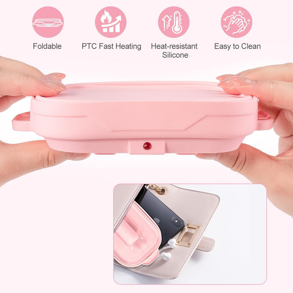 Foldable Silicone Wax Warmer Hair Removal Kit Travel Home Waxing Device 500ml