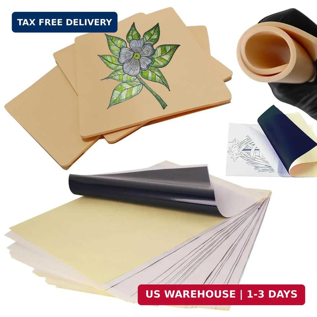 3mm Thick Tattoo Practice Skin Kit with Transfer Paper — 18-Piece Set for Beginners