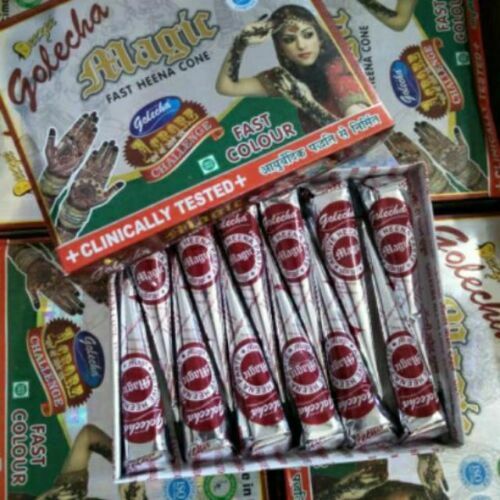Henna Mehandi Temporary Tattoo Cone Kit - Red Active Magic 12 Cones