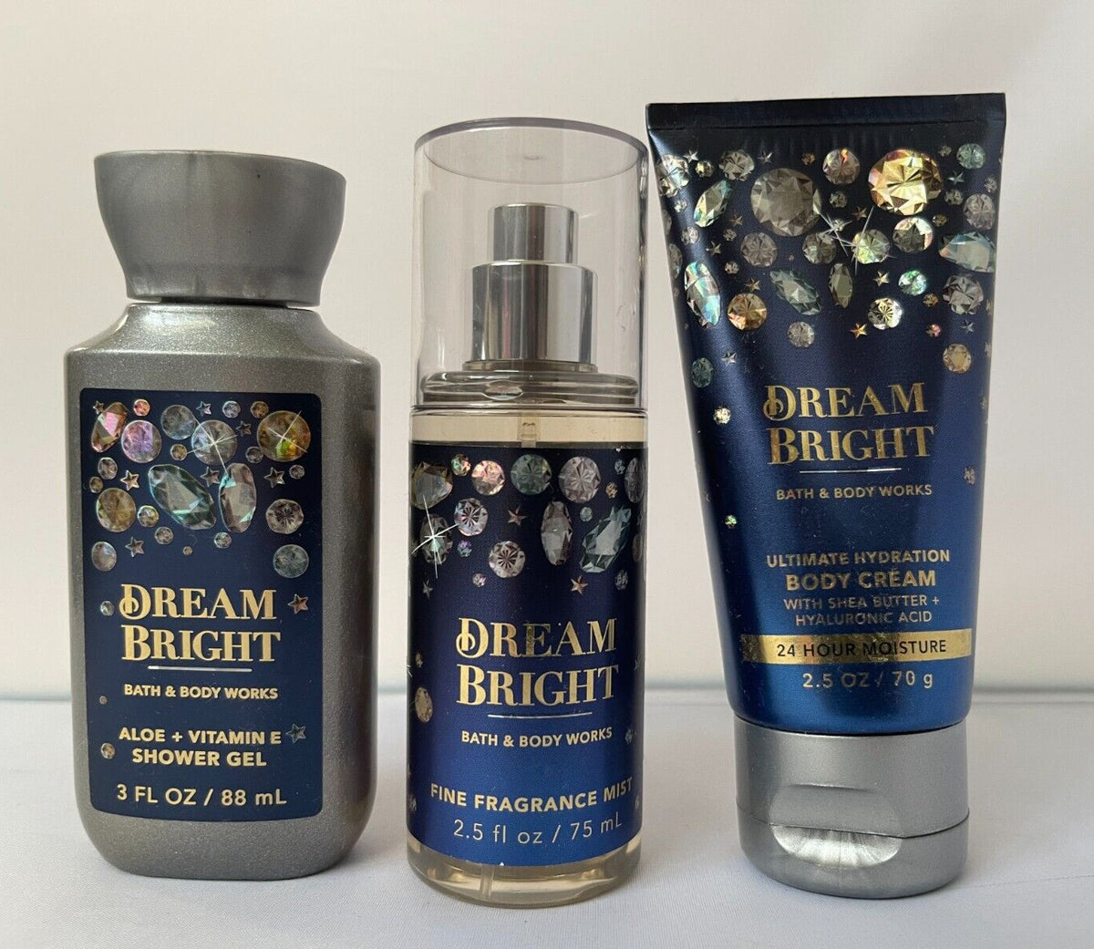 Bath & Body Works Dream Bright Travel Gift Set - Mist, Body Cream & Shower Gel