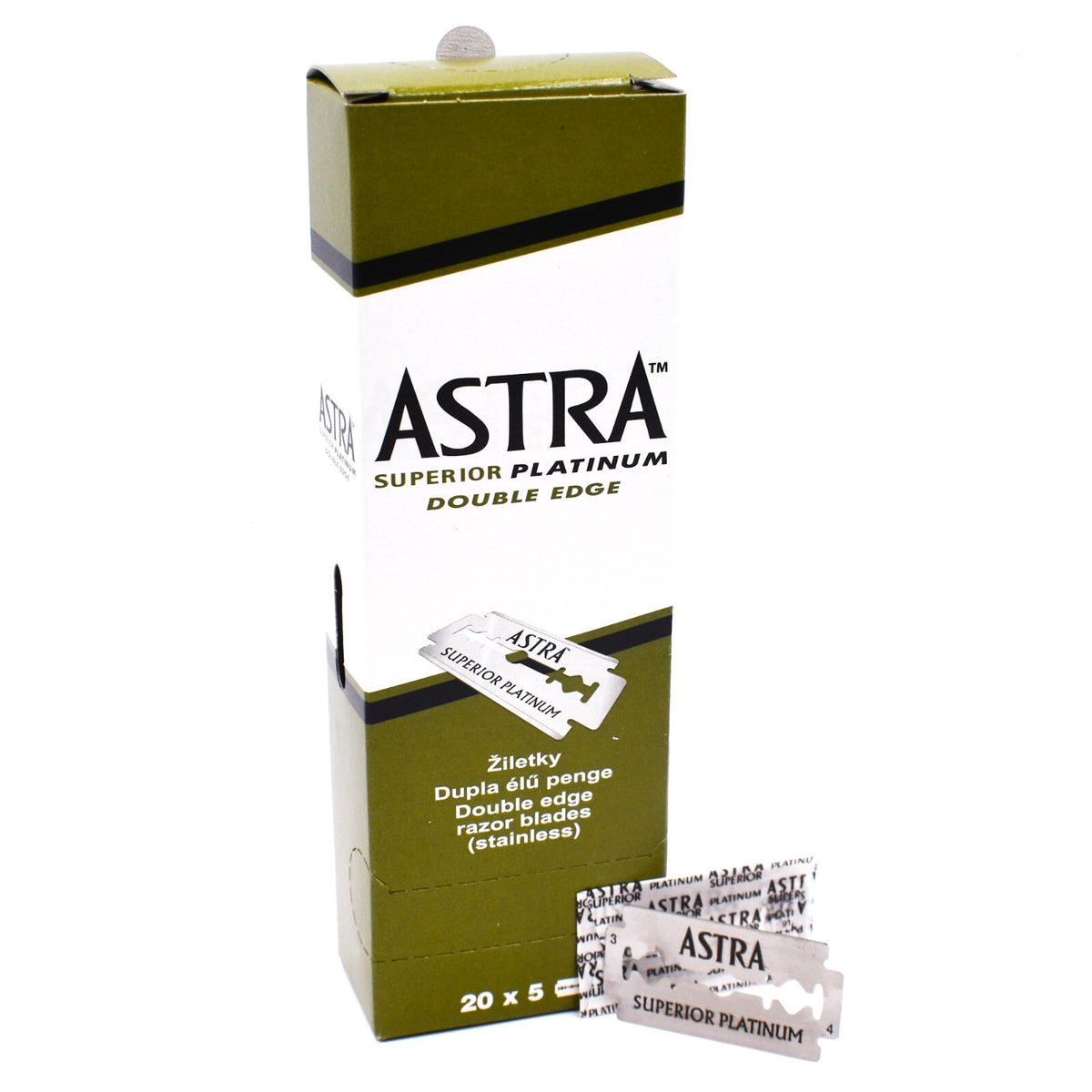 100 Astra Super Platinum Double Edge Safety Razor Blades - Sharp & Durable
