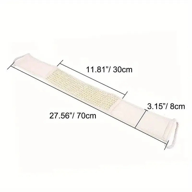 Exfoliating Bath Scrubber with Back Strap - Shower Loofah Body Brush Sponge