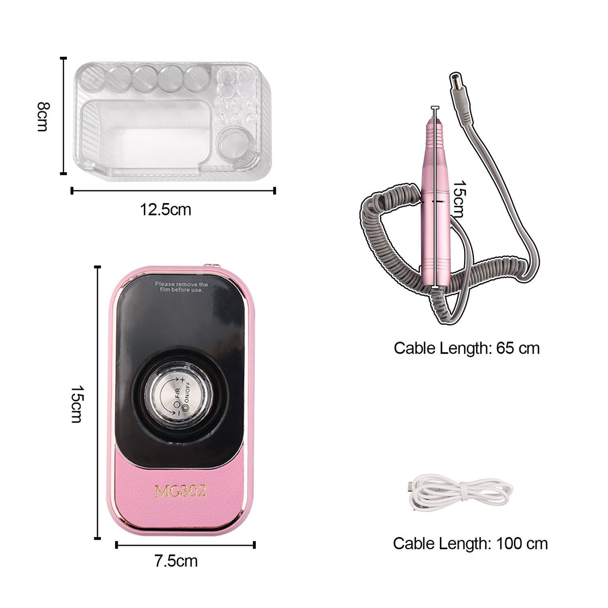 Rechargeable Portable Nail Drill Machine 45000RPM for Manicure & Pedicure