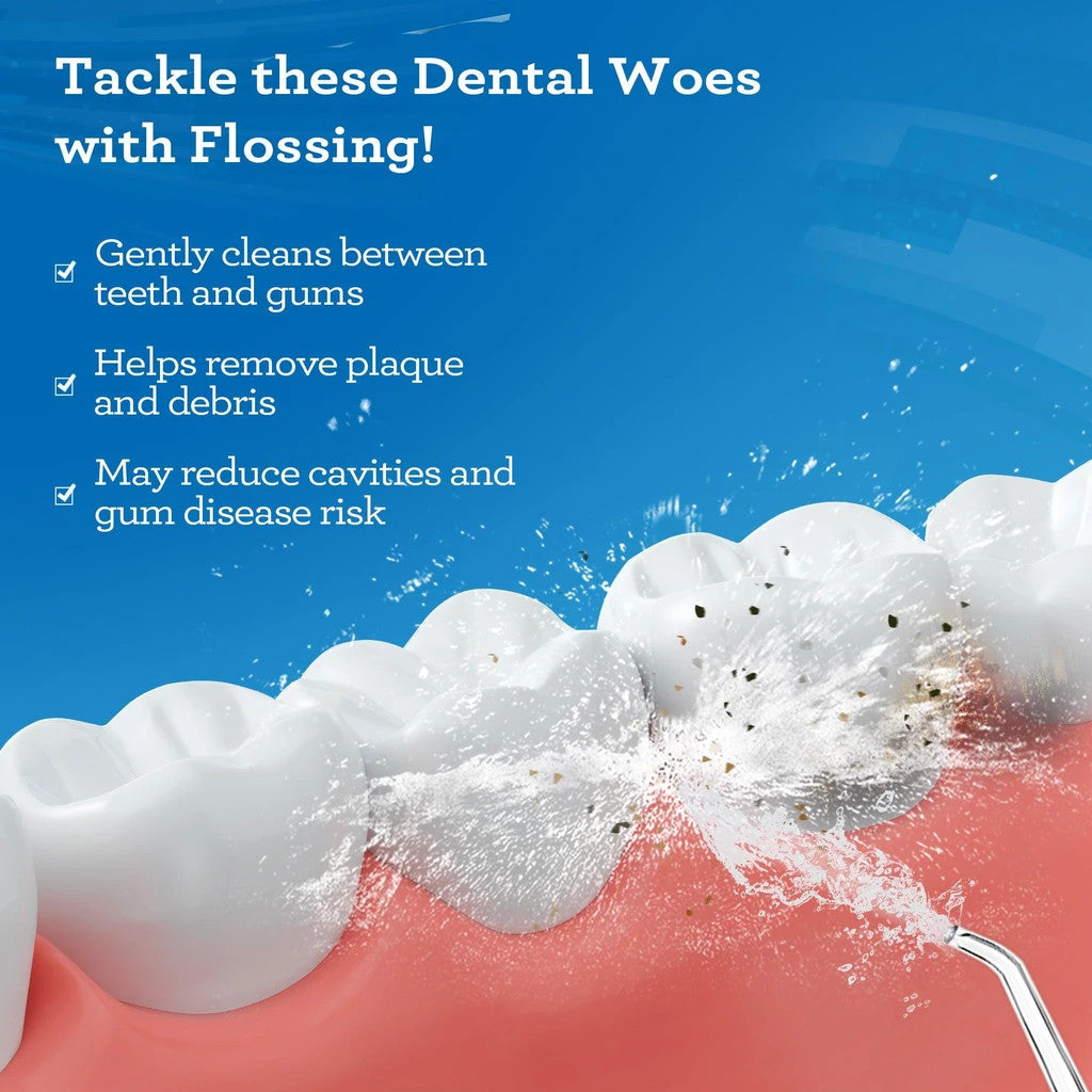 Cordless Dental Water Flosser Air Power Tooth Cleaner for Oral Hygiene