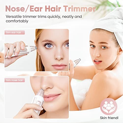 Waterproof Ear and Nose Hair Trimmer for Men & Women - Stainless Steel, Cordless, Quiet, Easy-Clean