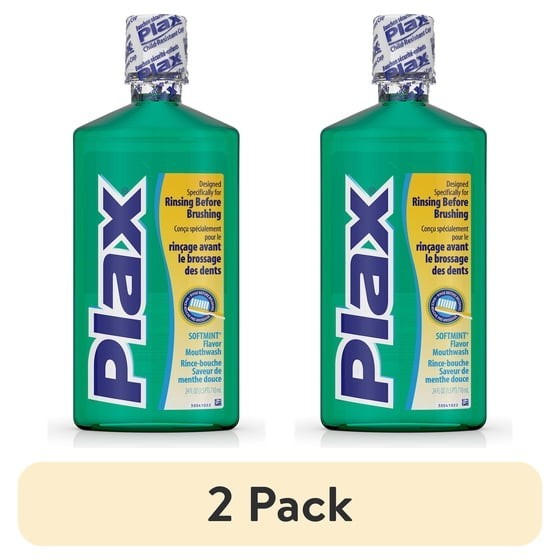 (2 Pack) Plax Soft Mint Mouthwash - Refreshing Oral Rinse for Pre-Brushing Care, 24 fl oz
