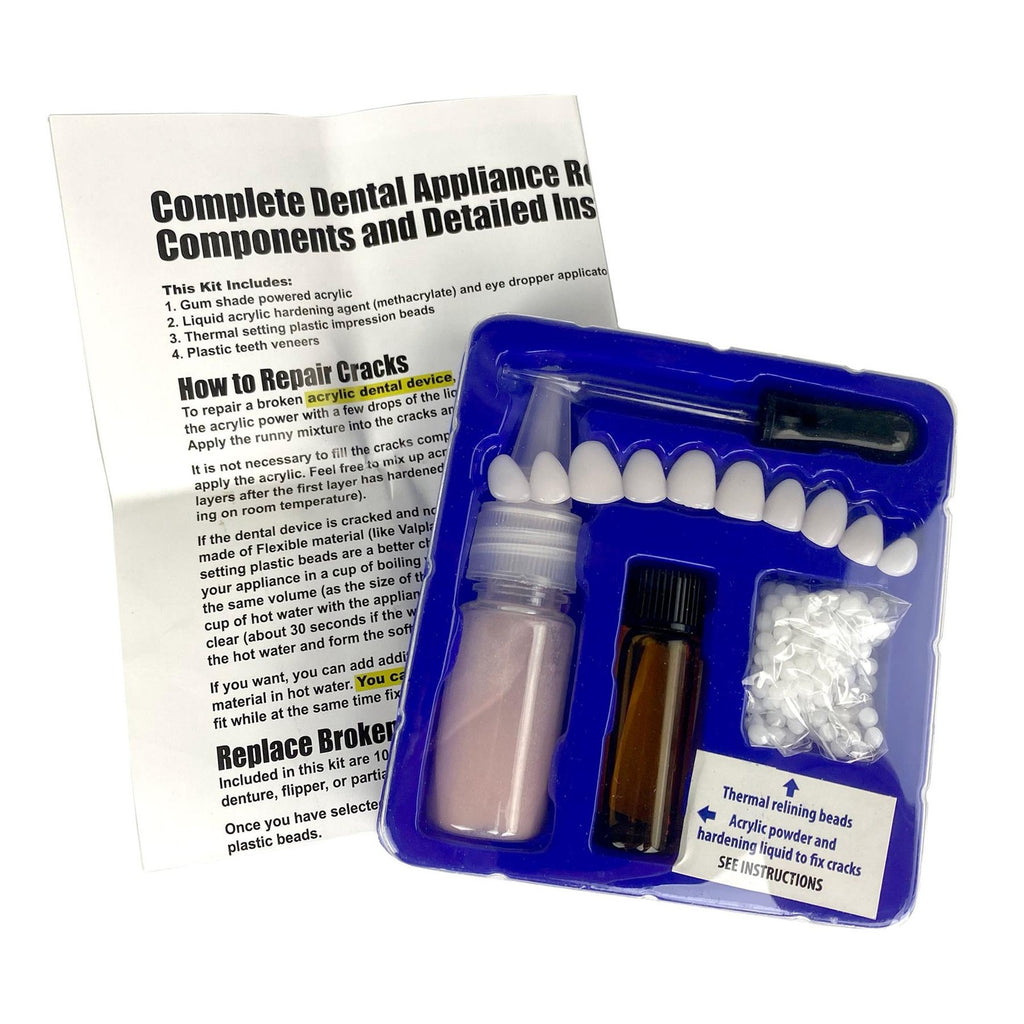 Denture Repair Kit - Crack Fix, Reline, Replace Missing Teeth at Home