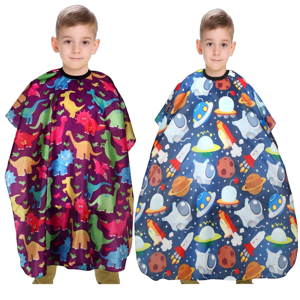 Kids Hair Cutting Cape 2 Pack - Waterproof Salon Barber Apron for Boys Girls