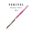 Kolinsky Acrylic Nail Art Brush Size 10 - Round Nail Brush for Professional Manicures