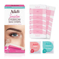 Eyebrow Wax Strips Kit for Hair Removal, 6 Templates & Skin Shield