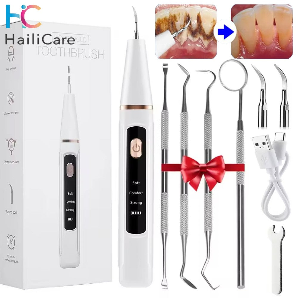 Ultrasonic Tooth Cleaner Tartar Remover with LED Light for Dental Hygiene