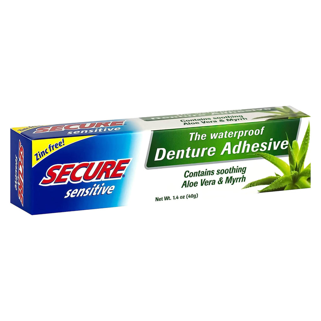 Waterproof Denture Adhesive with Aloe Vera 1.4 oz - Secure Sensitive