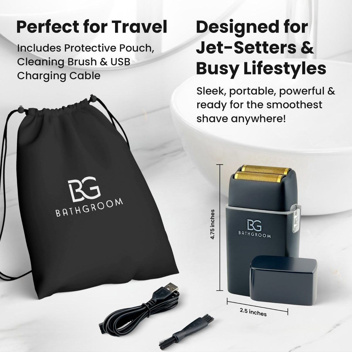 Cordless Electric Hair Clipper & Trimmer with Foil Shaver - Gold & Black