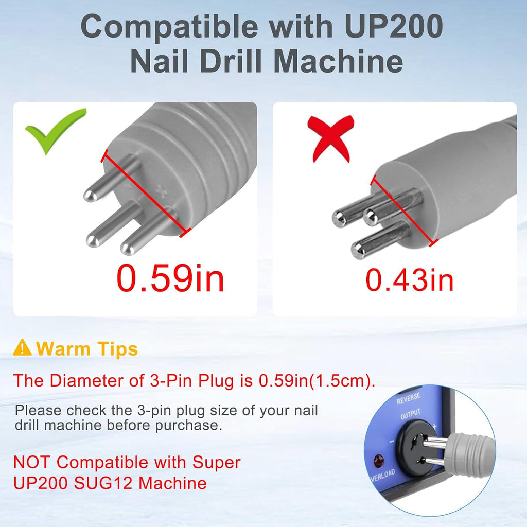 Professional Nail Drill Handpiece for UP200 - 35,000 RPM Replacement Tool