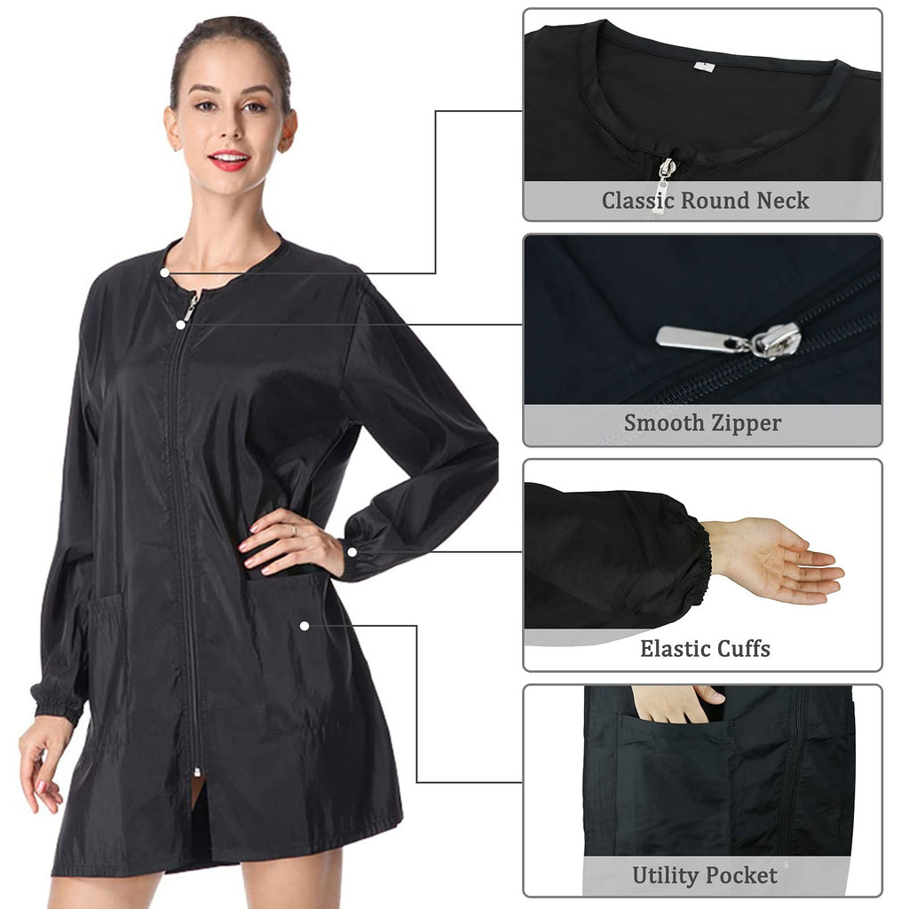 Waterproof Salon Stylist Jacket with Pockets - Professional Hair Cape