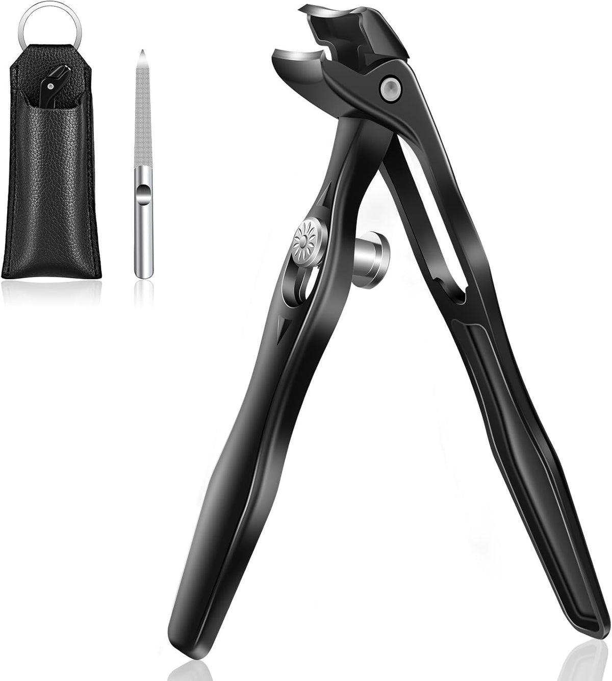Heavy Duty Toenail Clipper with Long Handle & Angled Head for Thick Nails