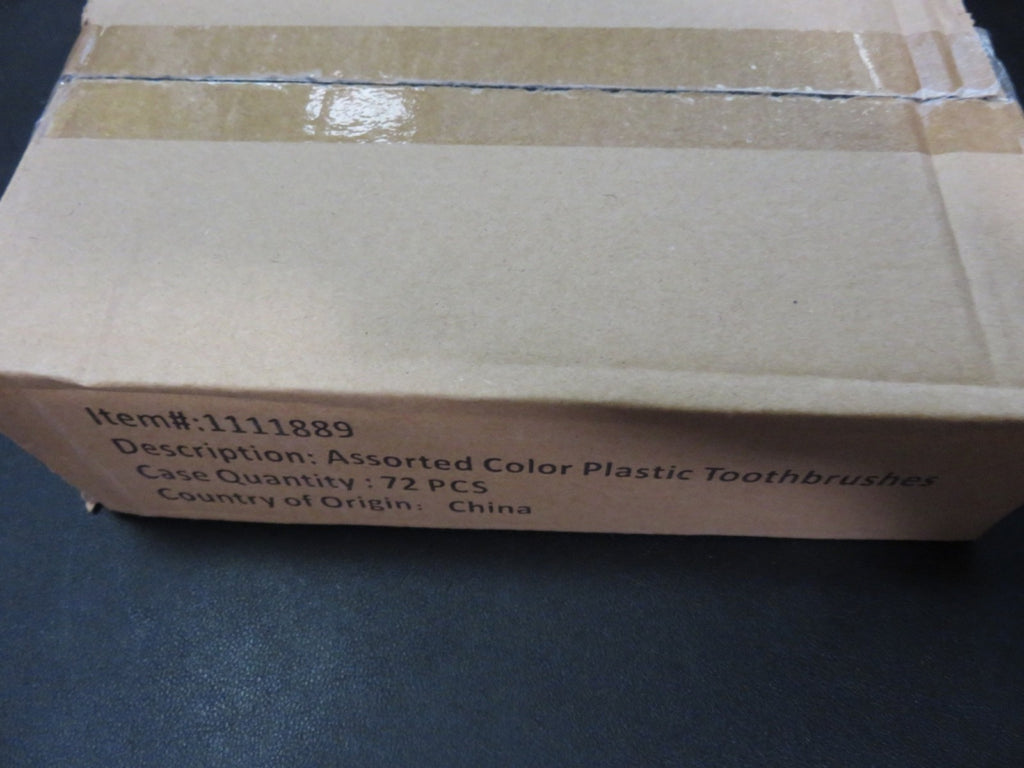 72-Pack Assorted Color Plastic Travel Toothbrushes in Individual Cases