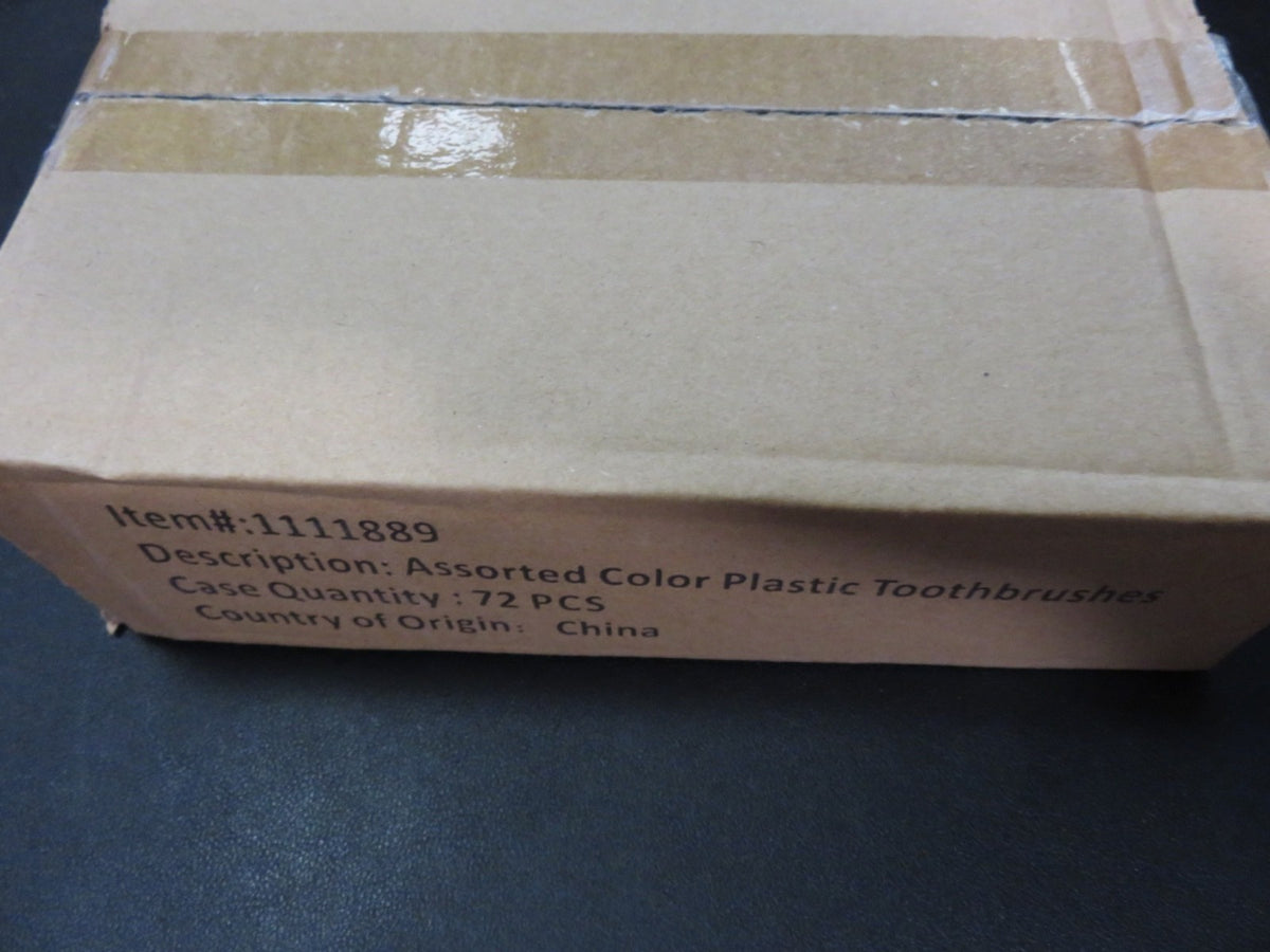 72-Pack Assorted Color Plastic Travel Toothbrushes in Individual Cases